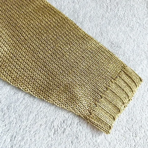 Lauren by Ralph Lauren Petites Gold Metallic Knit Turtleneck Sweater - Picture 3 of 13